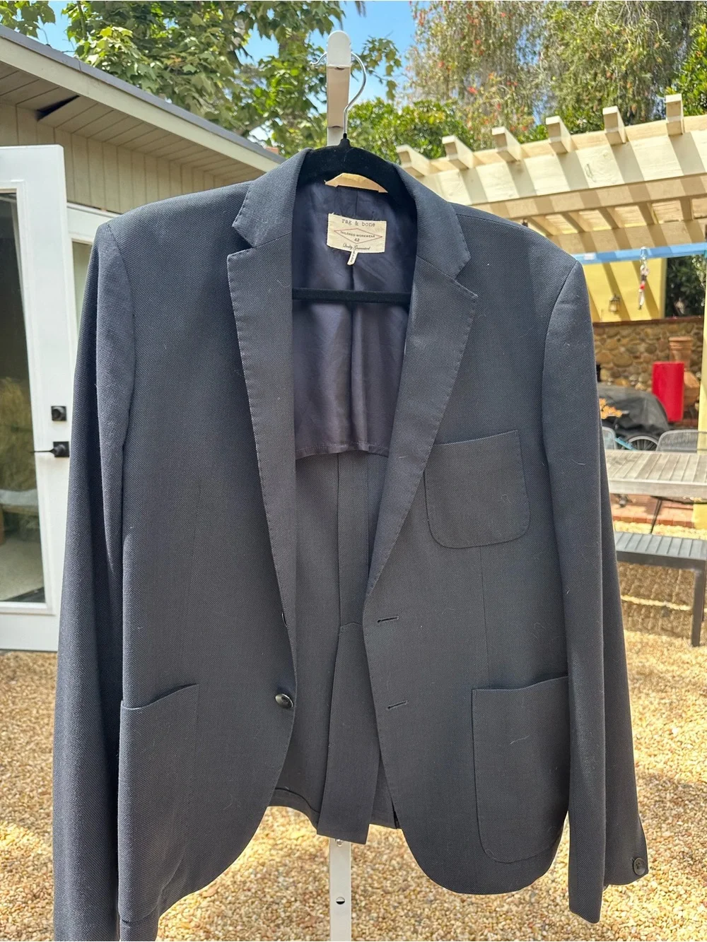 rag & bone Men's Navy Patch-Pocket Blazer